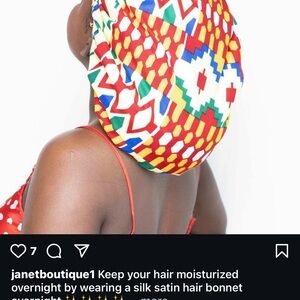 Colorful African print  Silk Satin Hair Bonnet for hair protection